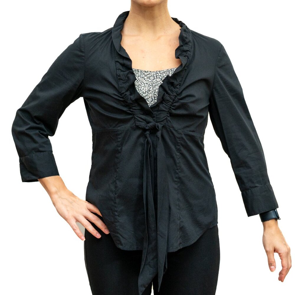 WHITE HOUSE BLACK MARKET | Black Button Up Blouse